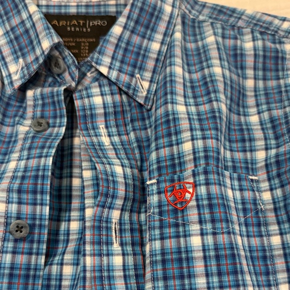 Boys Ariat Blue Button-down Shirt size S (8) - Picture 2 of 5